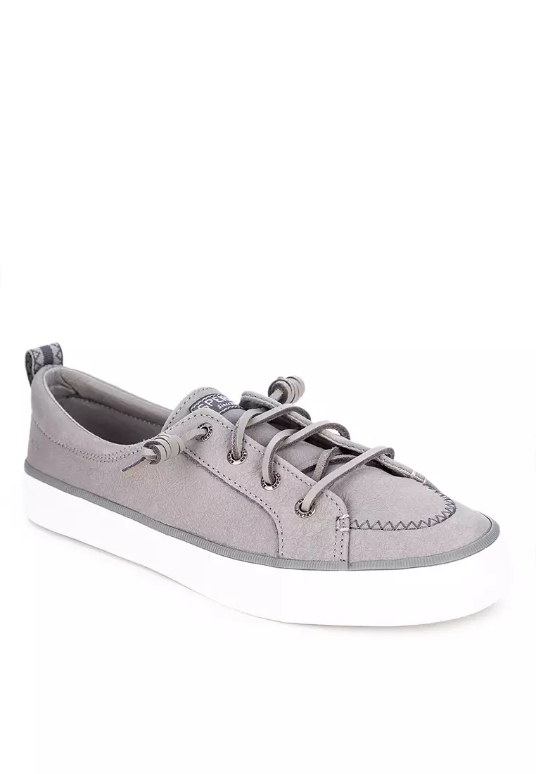 Women s Crest Vibe Washable Leather Sneaker Grey