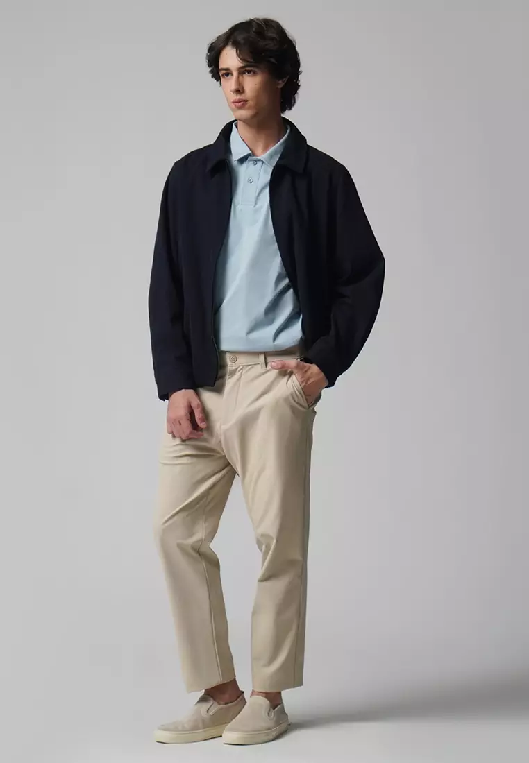 Regular Fit Polo Shirt With Self-Fabric Collar In Sorona