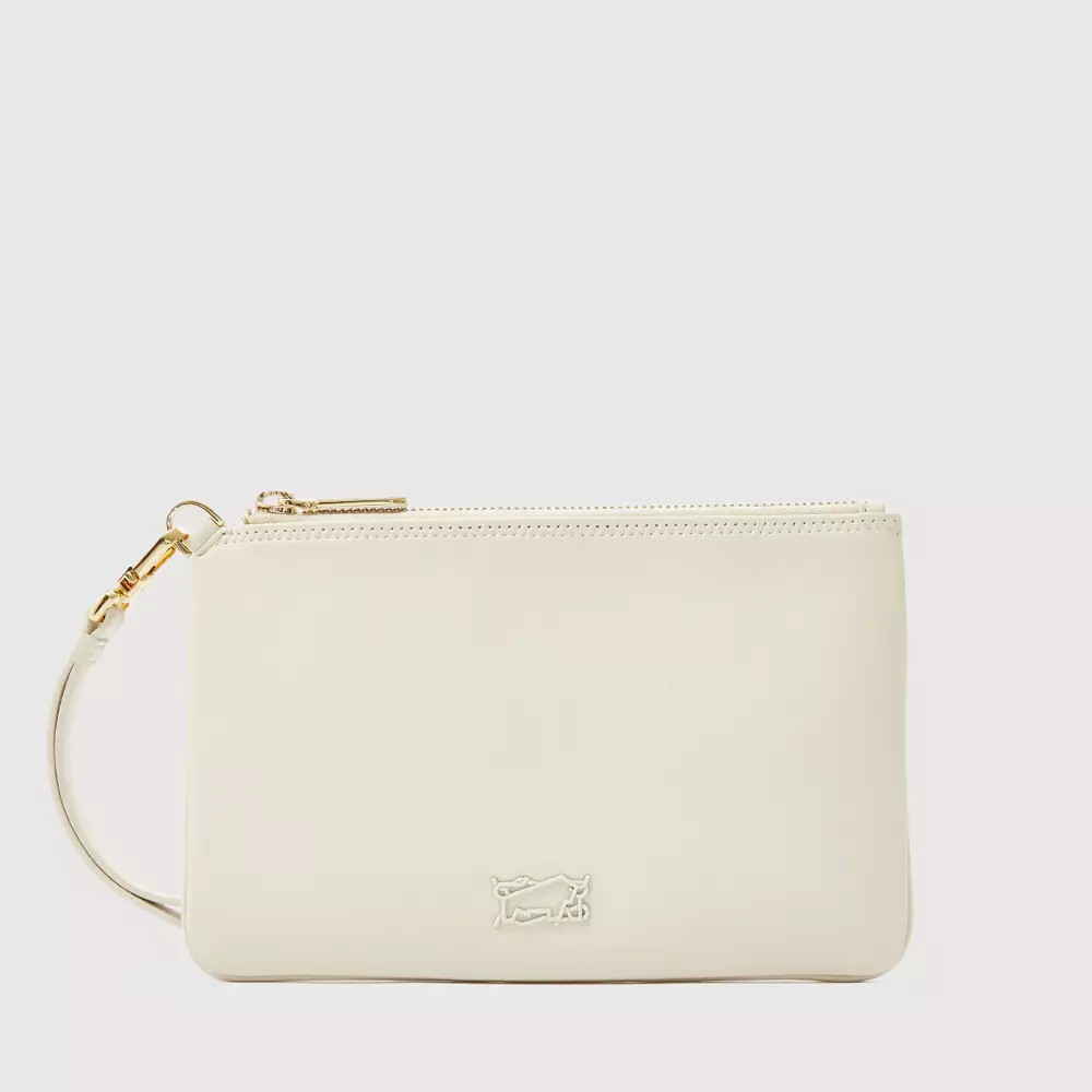 Braun Buffel Pommes Zip Top Wristlet