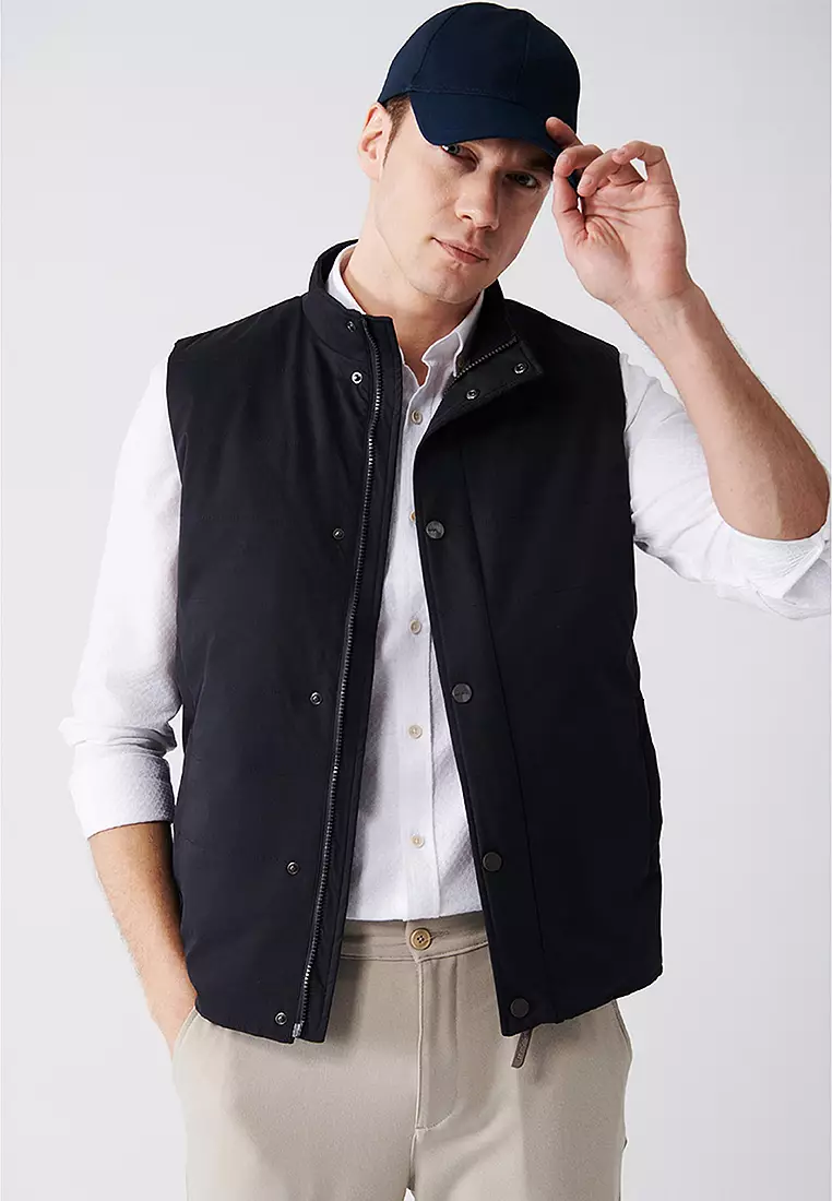 Stand Collar Water Repellent Puffer Vest