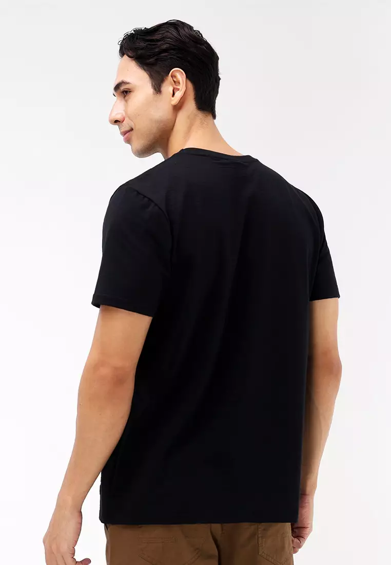 Round Neck Streaky Short Sleeves T-Shirt