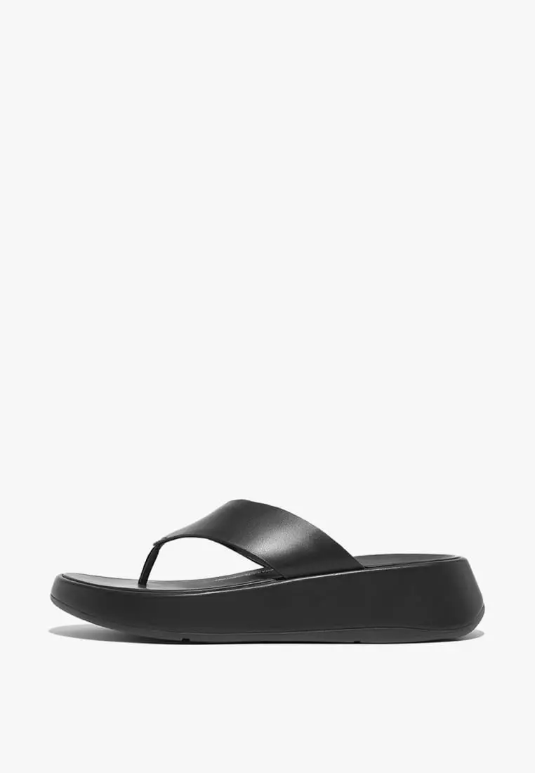 Discount on Fitflop  shoes - SKU: F-Mode Leather Flatform Toe-Post Sandals - All Black