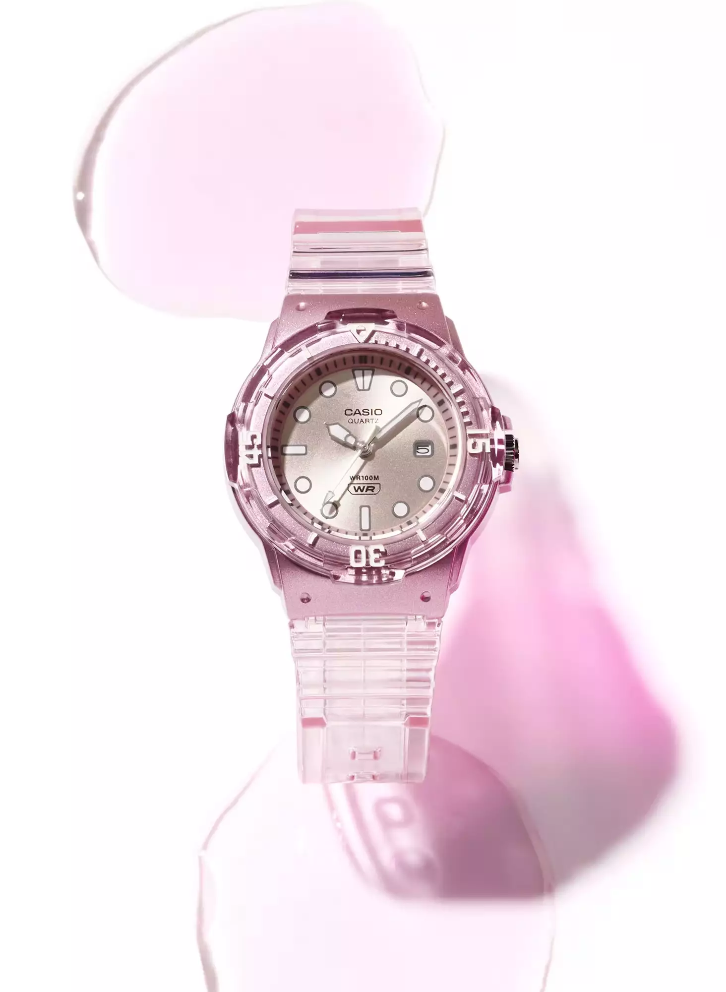 Women LRW-200HS-4E Resin Transparent Pink