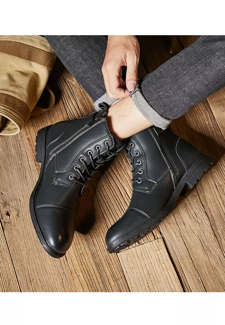 High Top Faux Leather Martin Boots KB2208W
