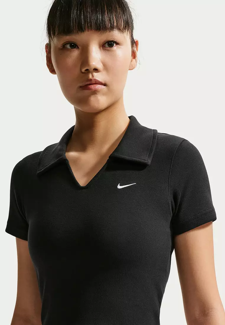 Sportswear Women's Tight Short-Sleeves Cropped Polo Top