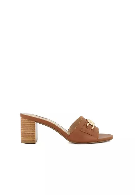 Joana Snaffle Trim Block Heel Mule Tan
