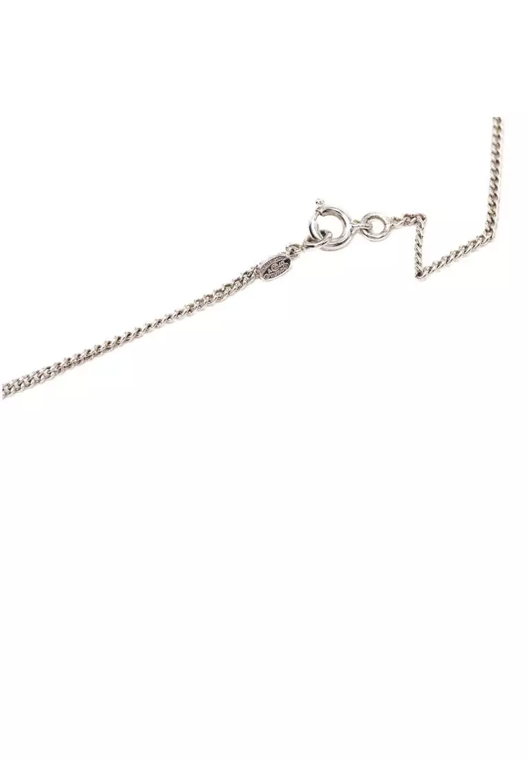 Pre-Loved Chanel Cc Brass Enamel Pendant Necklace
