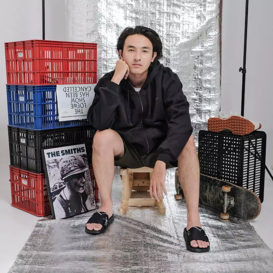 Cogen Sandal Slippers Sandal Selop Sandal Slide Pria Sendal Hitam Basic RB Series