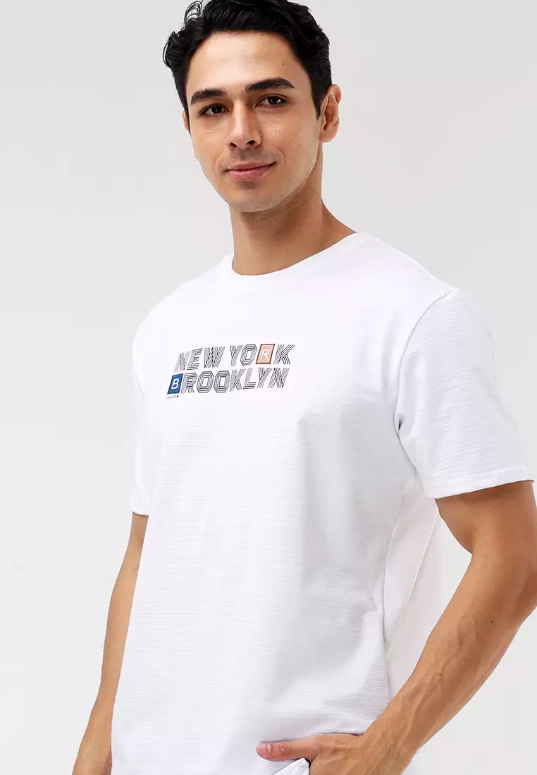 Round Neck Crazyline Short Sleeves T-Shirt