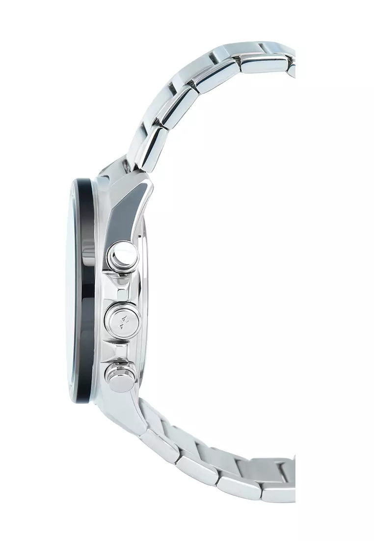 Casio Edifice Jam Tangan Analog Digital Pria - Silver Stainless Steel Case & Band - ECB-900DB-1A