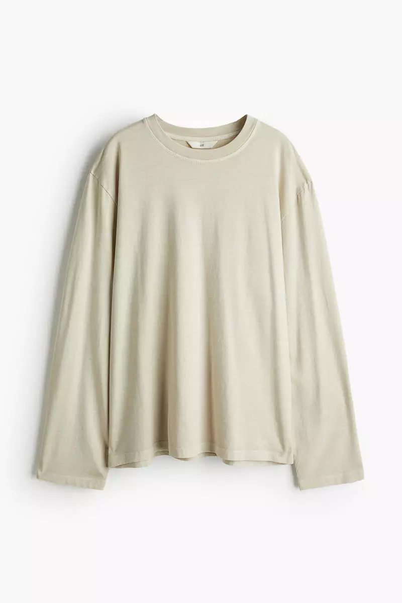 Long-sleeved jersey top