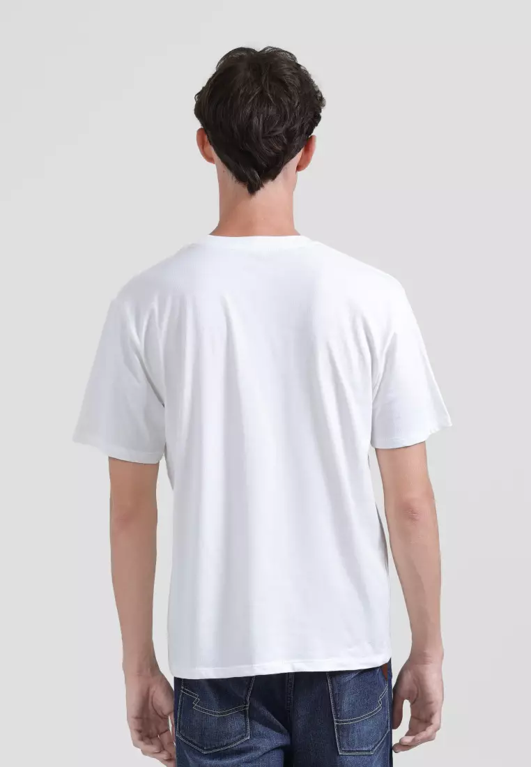 Emba Denim - Plato Kaos Pria Printing Regular Fit  White