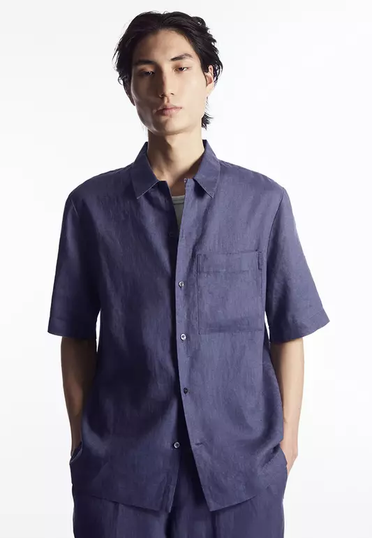Short-Sleeved Linen Shirt