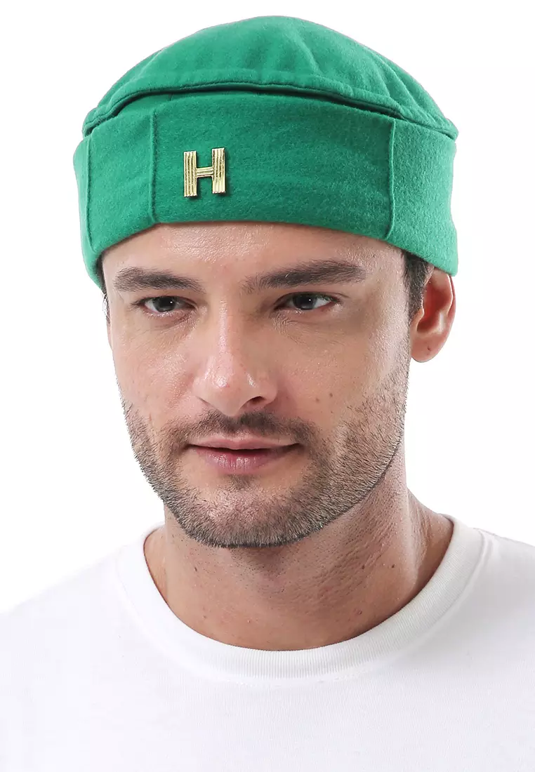 Kai Topi Peci Polos Pria Simple Design Material Plece ORIGINAL - Green