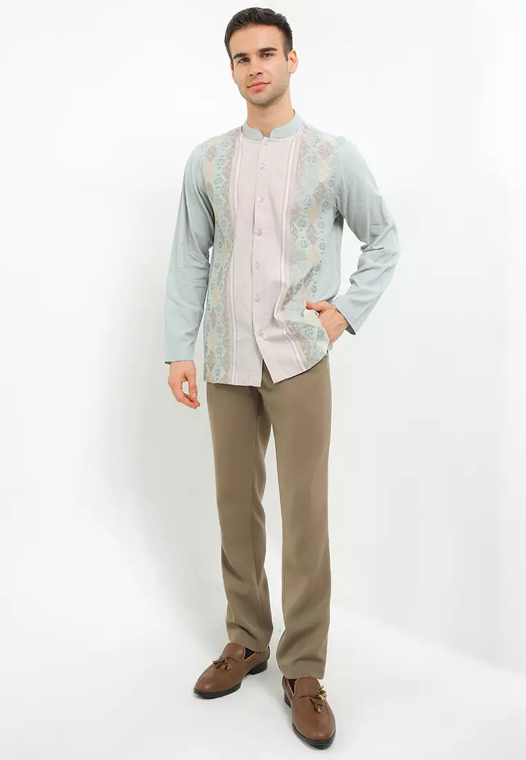 Green Tease Long Sleeve Baju Koko