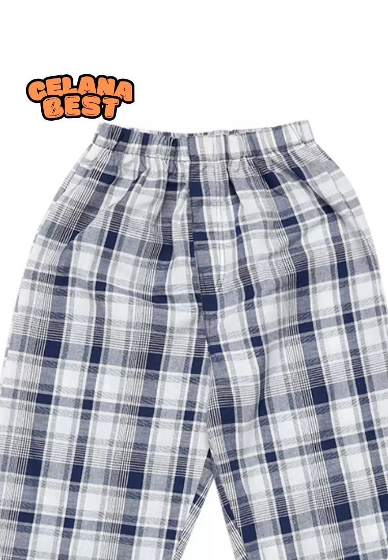 Celana Panjang Katun Best Kotak Biru