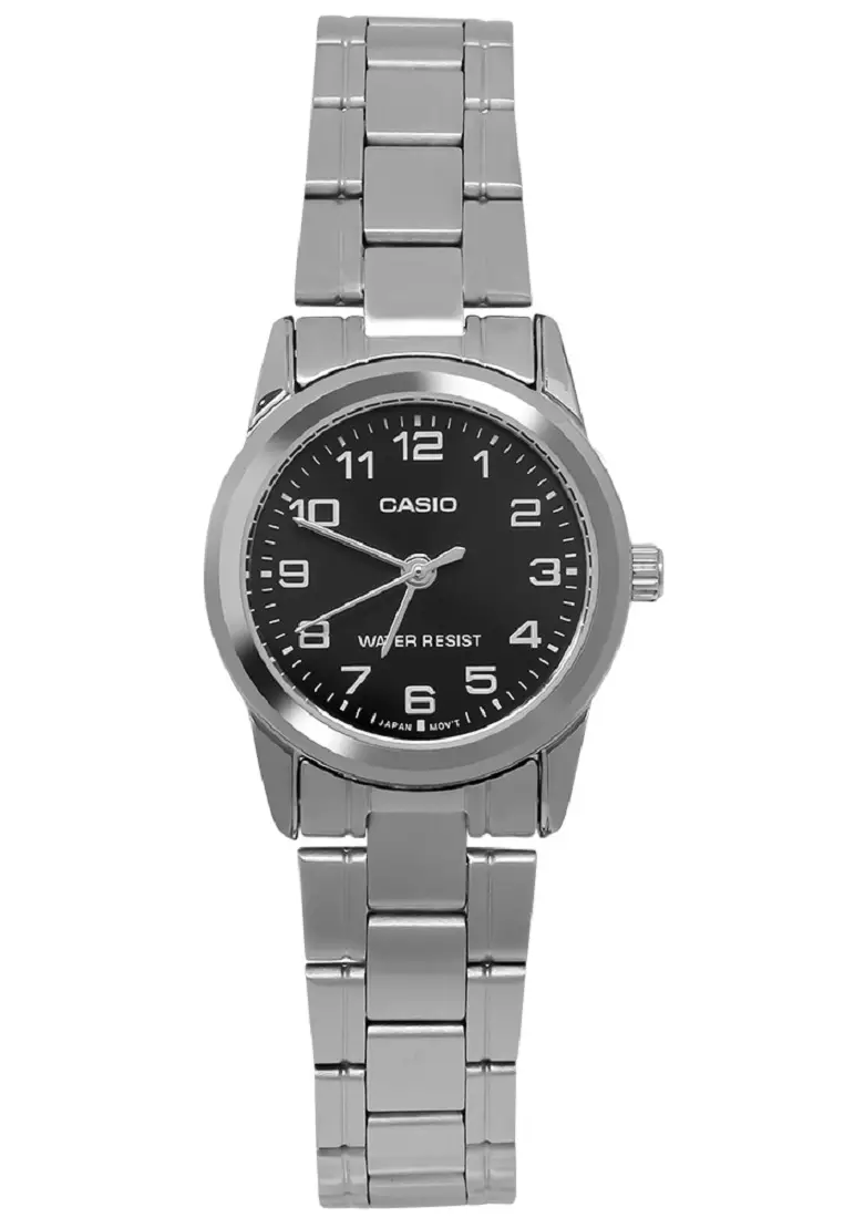 Casio Jam Tangan Analog Wanita Silver Tali Stainless Steel LTP-V001D  LTP-V001D-1BUDF