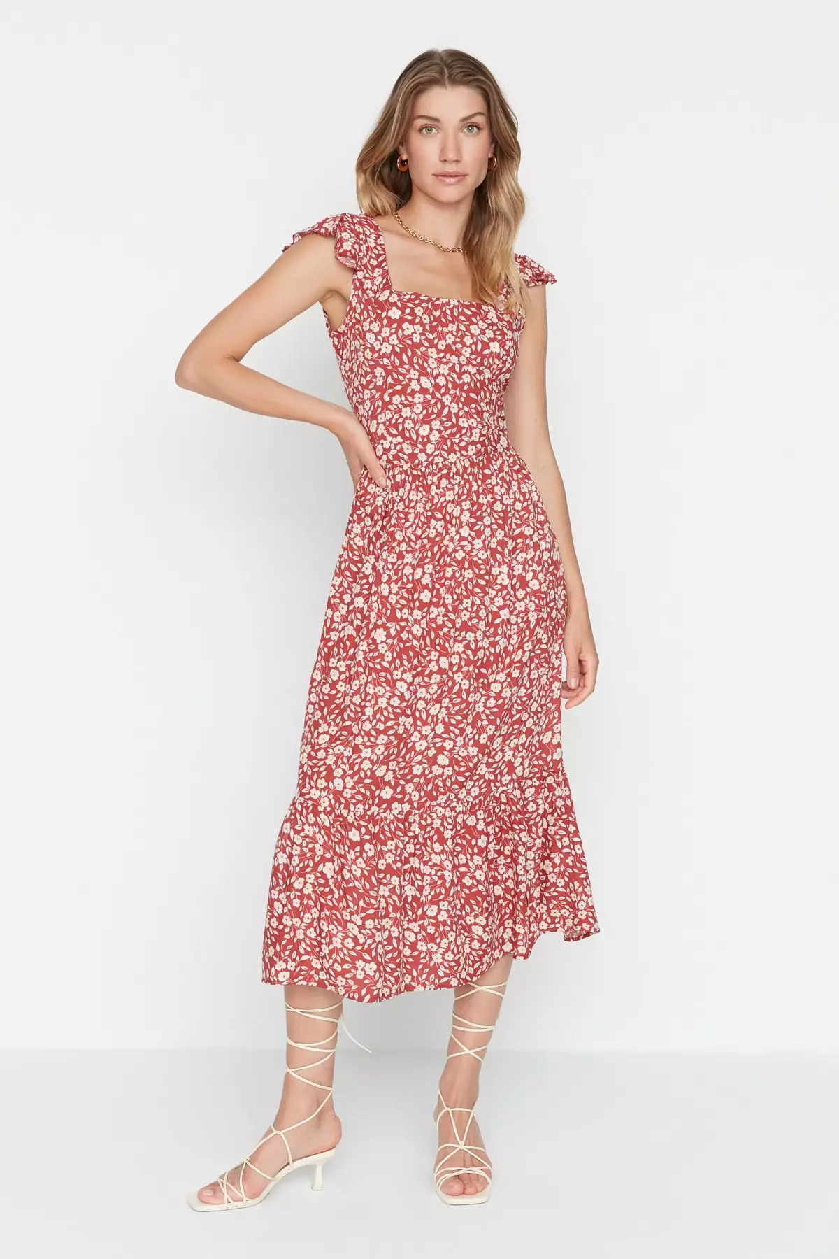 Printed Square Neck Dress