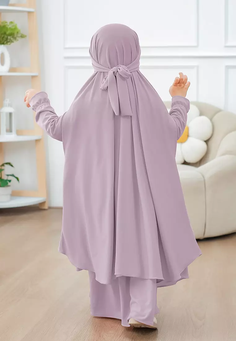 Alyafa Khimar One set Syari | Set Dress Gamis Syari Cadar - Anak - XL