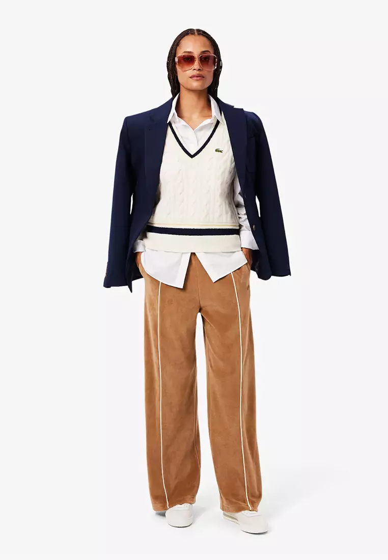 Trim Accent Velour Sweatpants