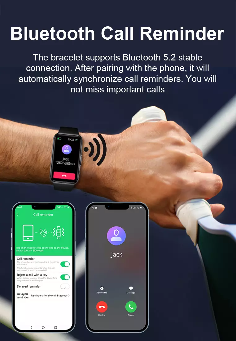 SmartWatch Voice Calling 24H Health Monitor 100+ Sports Modes Waterproof Bracelet 1.47“ Bluetooth Display Smartwatch black