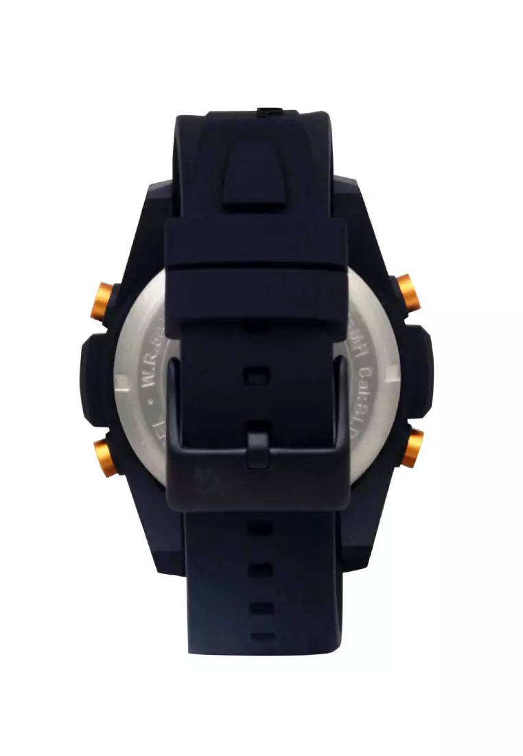 Alexandre Christie Jam Tangan Pria - Black Rosegold - Rubber Strap - 9371 MHRIPBARG