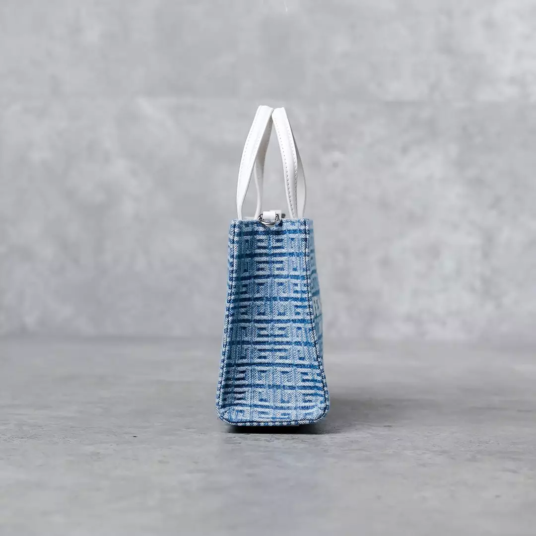 Tas GIVENCHY 4G PATTERN BLUE DENIM TOTE BAG WITH LS MINI 100% ORIGINAL