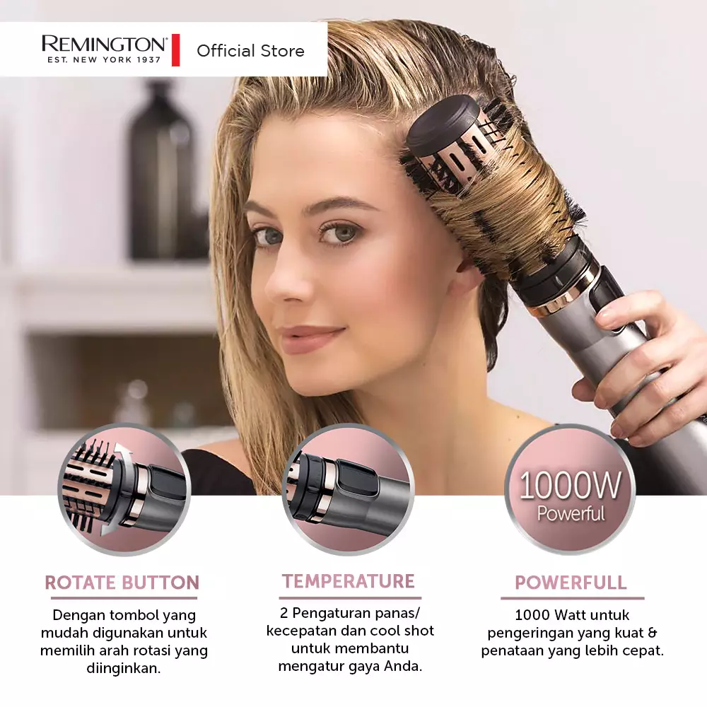 Remington Sisir Angin Keratin Protect Rotating Air AS8810