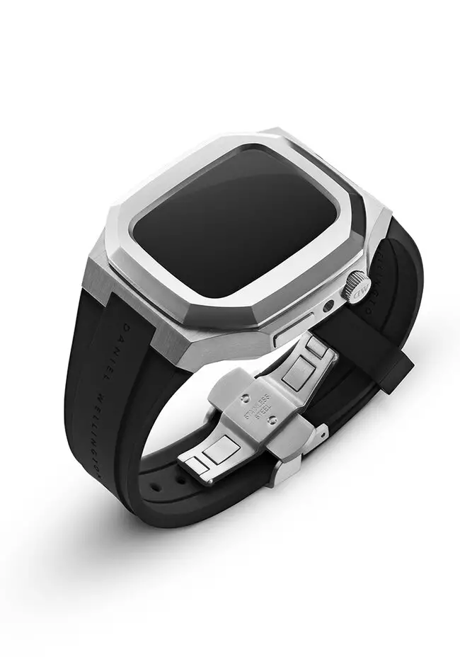 Switch Sliver 40mm - Smart watch case for Apple watch series 4, 5, 6 & SE - Stainless steel case with rubber strap -DW OFFICIAL