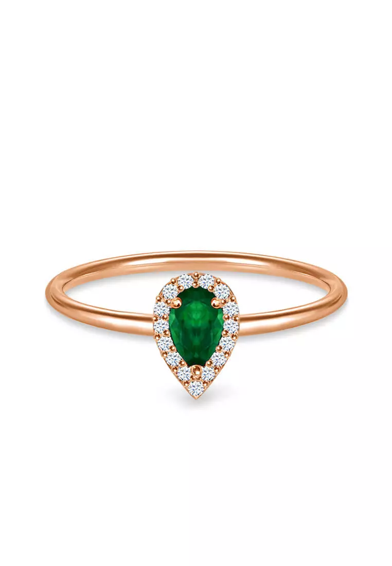 Gold and hotsell emerald engagement rings