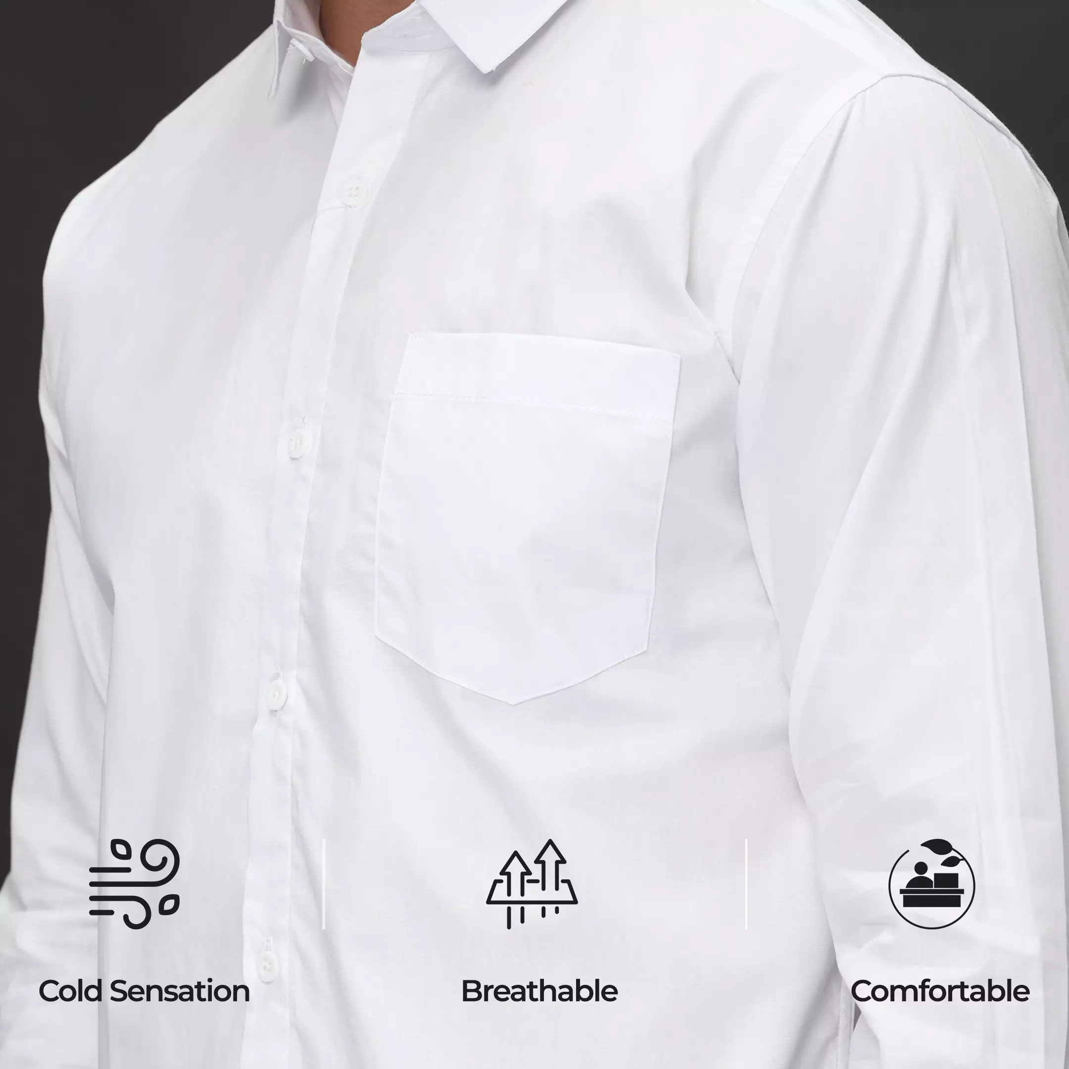 Simple Perfect Kemeja Pria Lengan Panjang Polos | Premium Solid Basic Gallant Shirt 7714 White