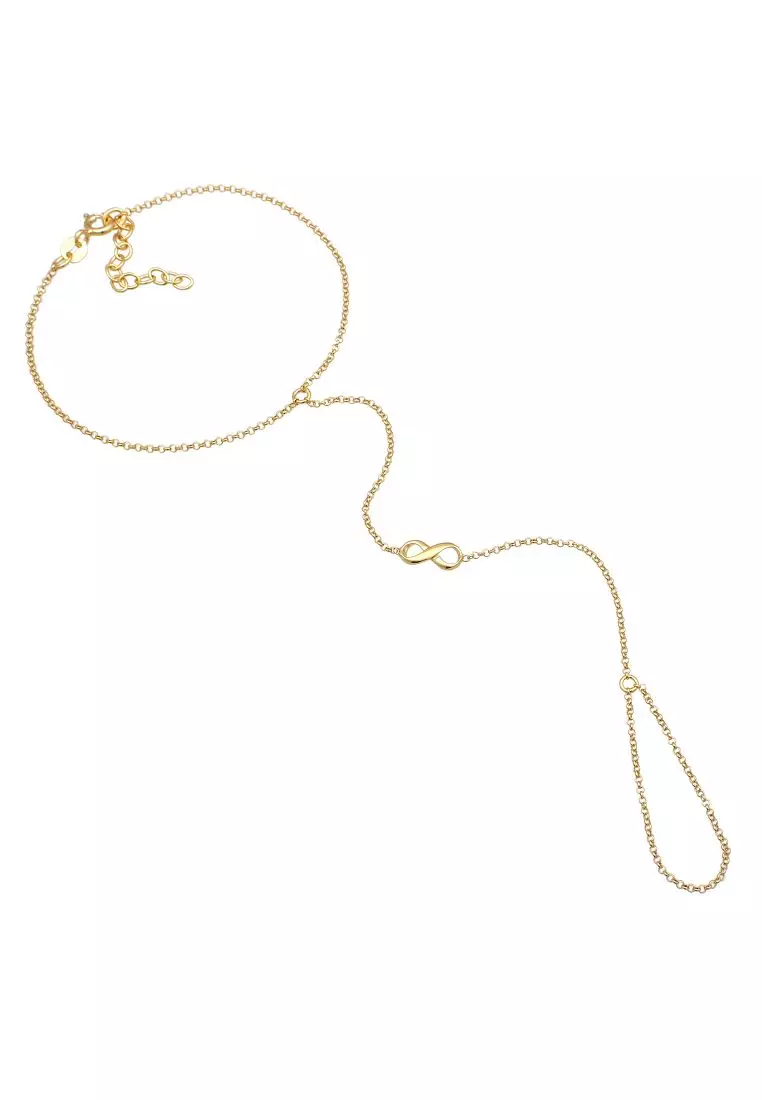 Bracelet Hand Chain Infinity Symbol Gold Plated