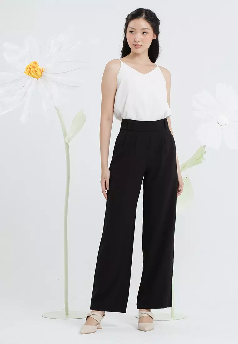 Calla High Waist Pants in Black