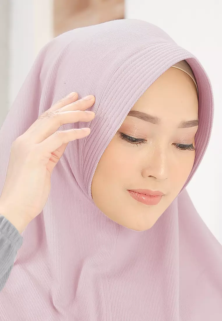 Zelena - Naya Knit Bergo | Hijab Instan Pad Lasercut - Dusty Pink