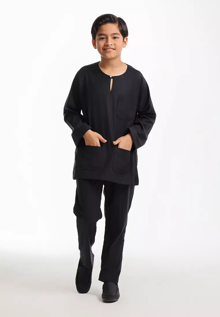 Forest x Hatta Dolmat Baju Melayu Teluk Belanga Budak - FK24104BM-01Black