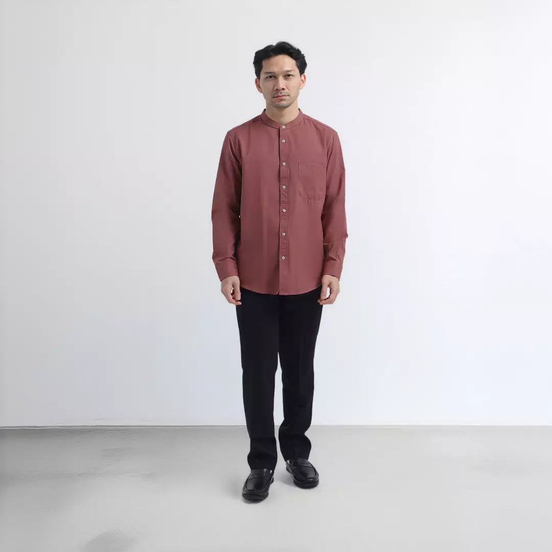Platini Kemeja Koko Pria Lengan Panjang Katun Peach Echo 22073.92