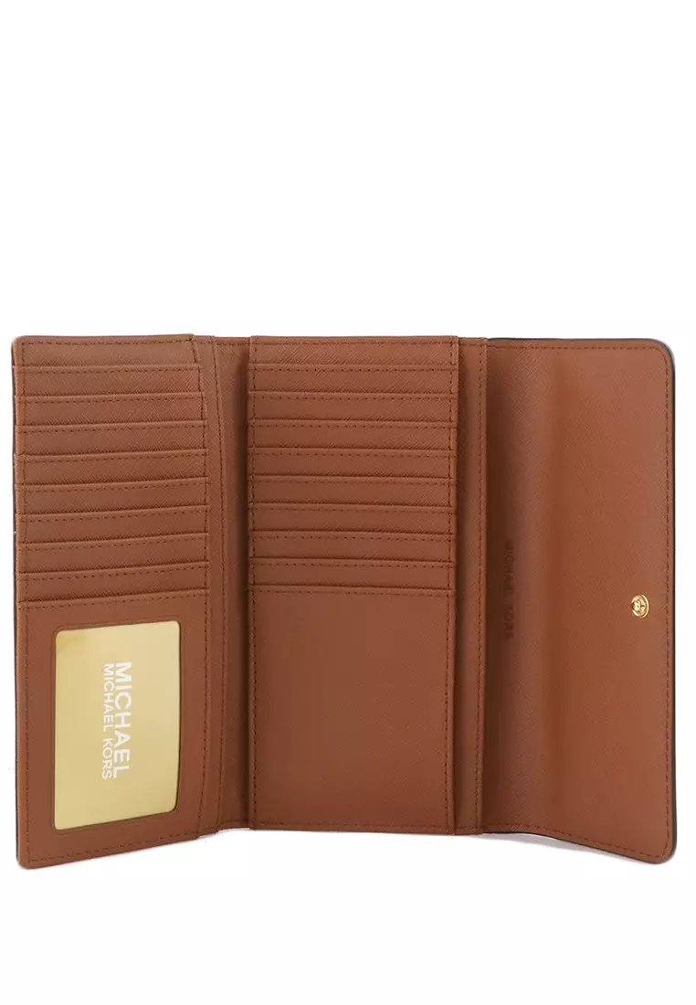Buy Michael Kors Jet Set Travel Large Trifold Wallet In Signature