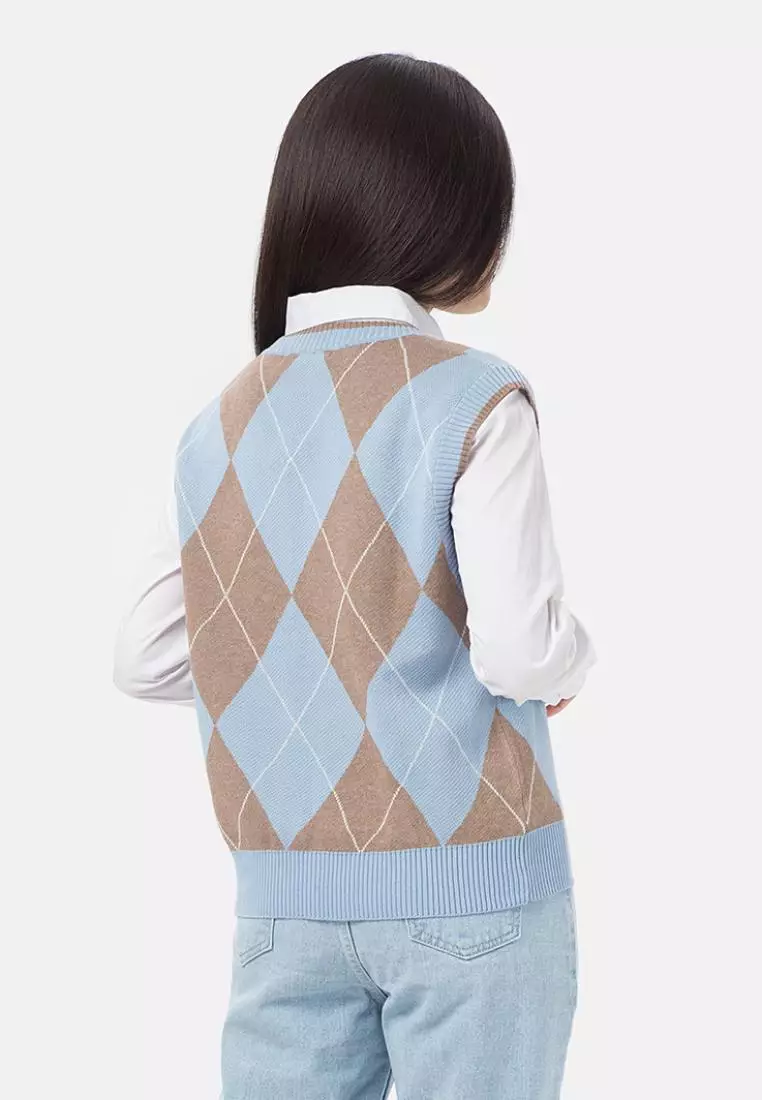 Grace Vest Knit in Blue