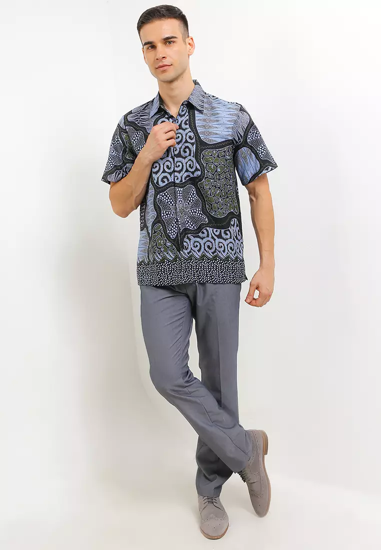 Rakabumi Kemeja Batik Exclusive Premium Pria Casual Modern Lengan Pendek