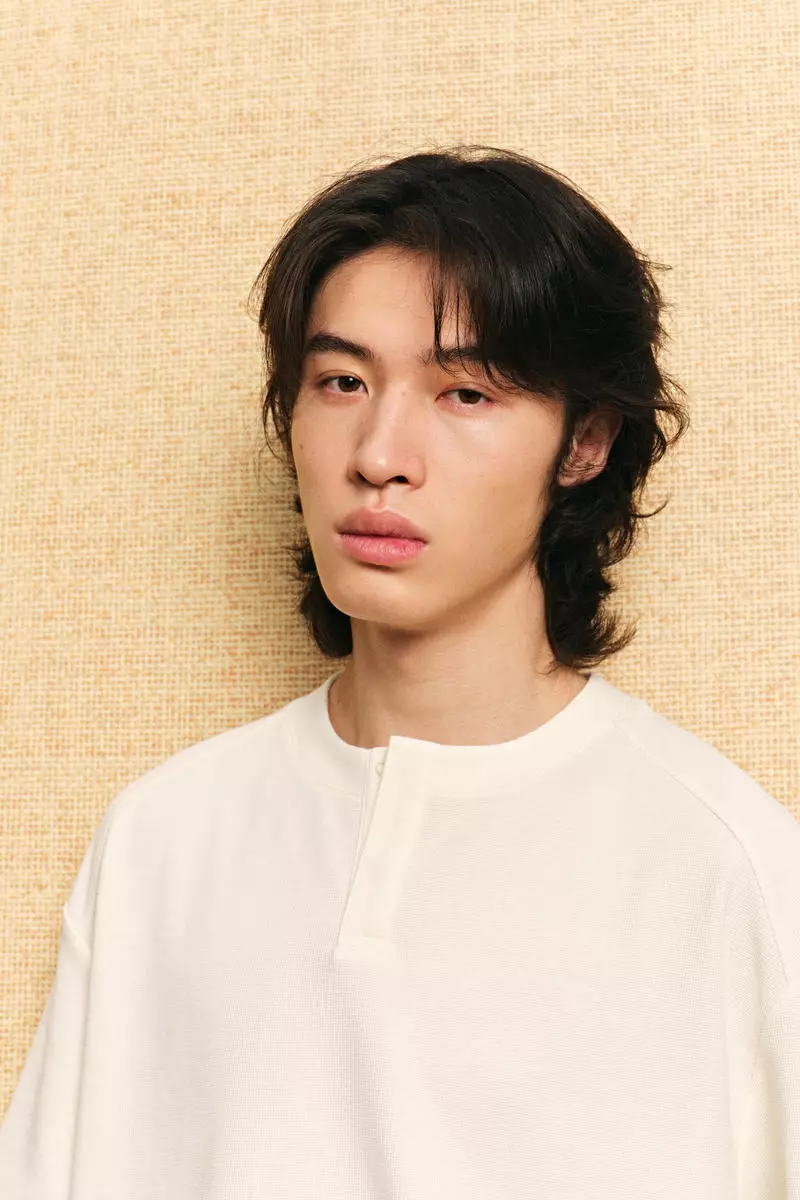 Loose Fit Waffled Henley T-shirt