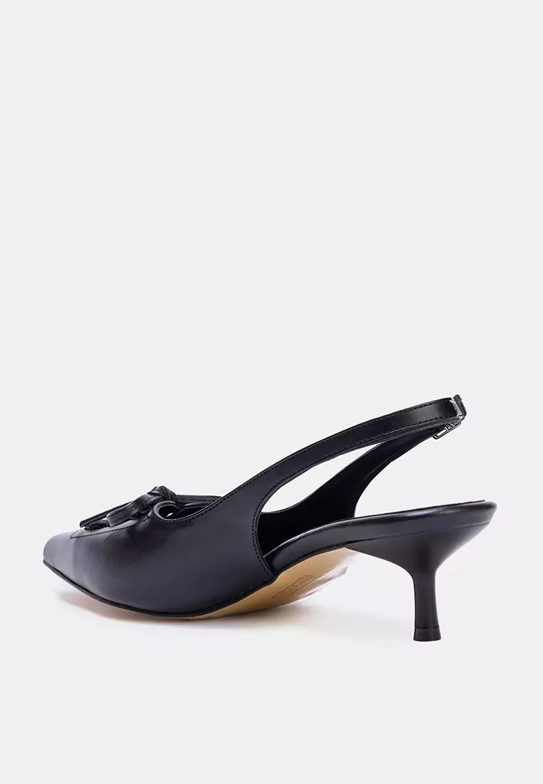 Lace Detailed Kitten Heels
