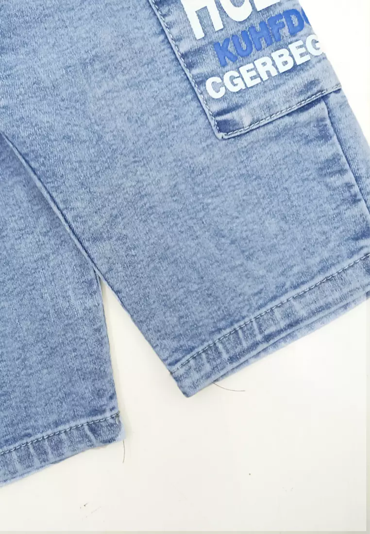 Wakakids Celana Jeans Pendek Bayi Anak Laki Laki Denim Short Motif Random 051 Venrc