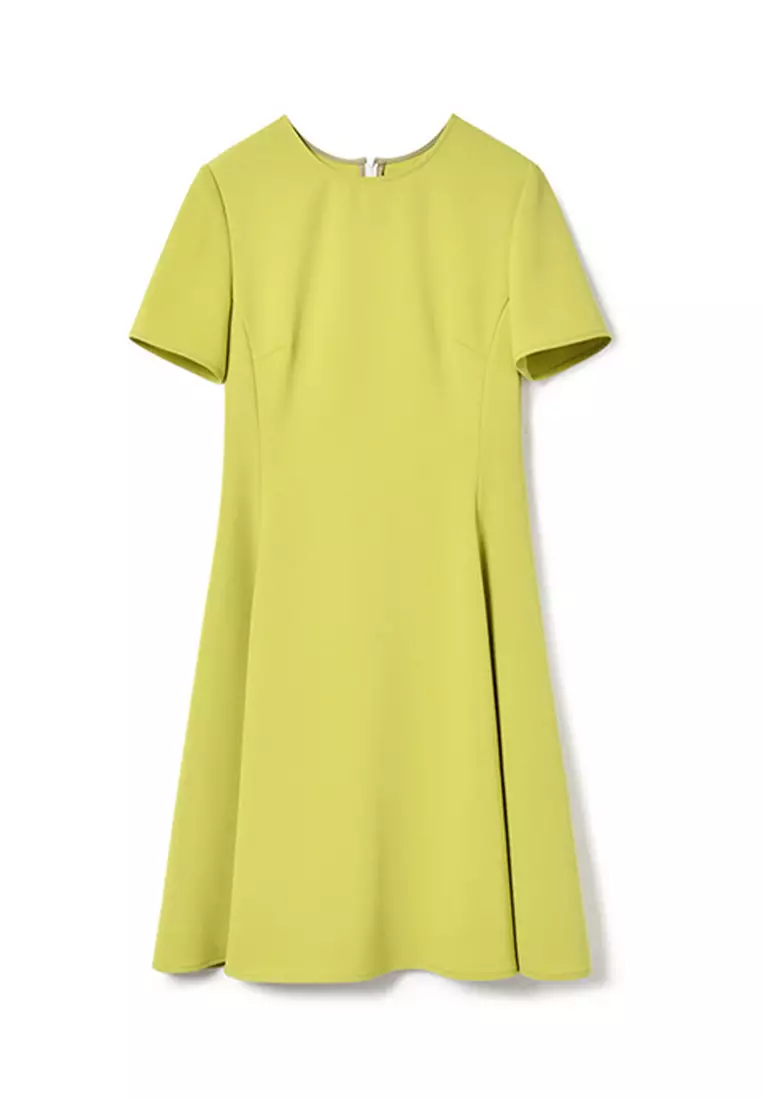Simple and Elegant Solid Color Short Sleeve Dress CA101934YE