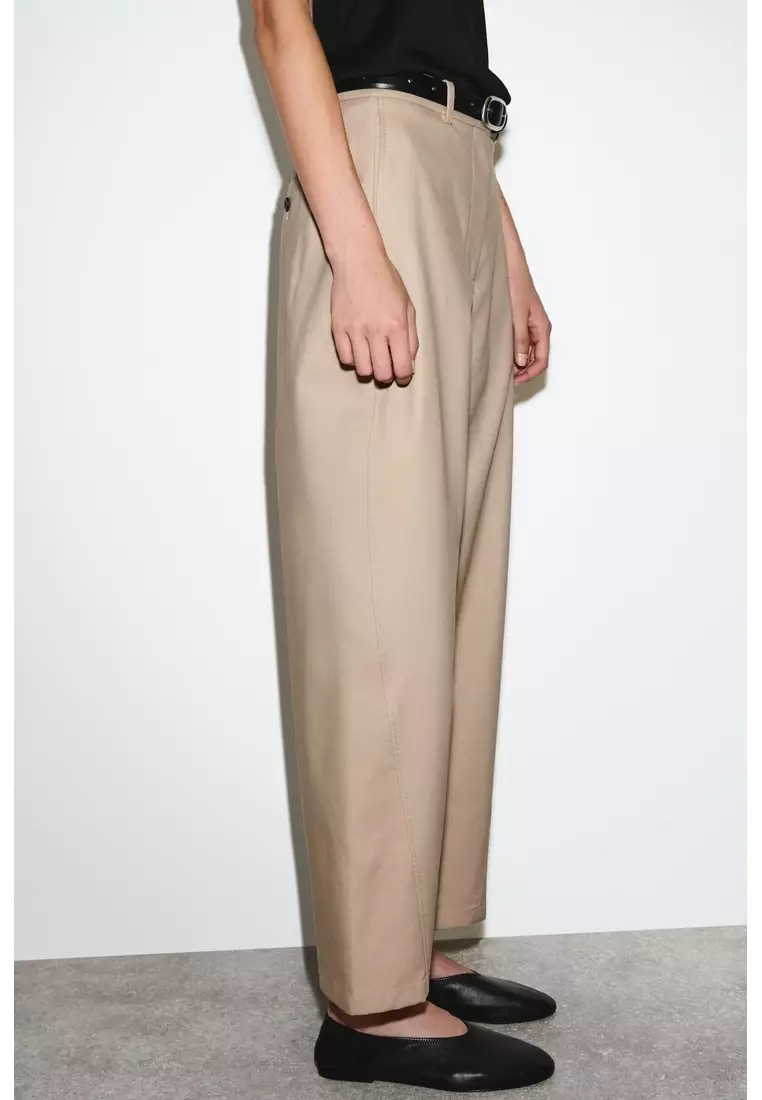 BARREL-LEG COTTON CHINOS