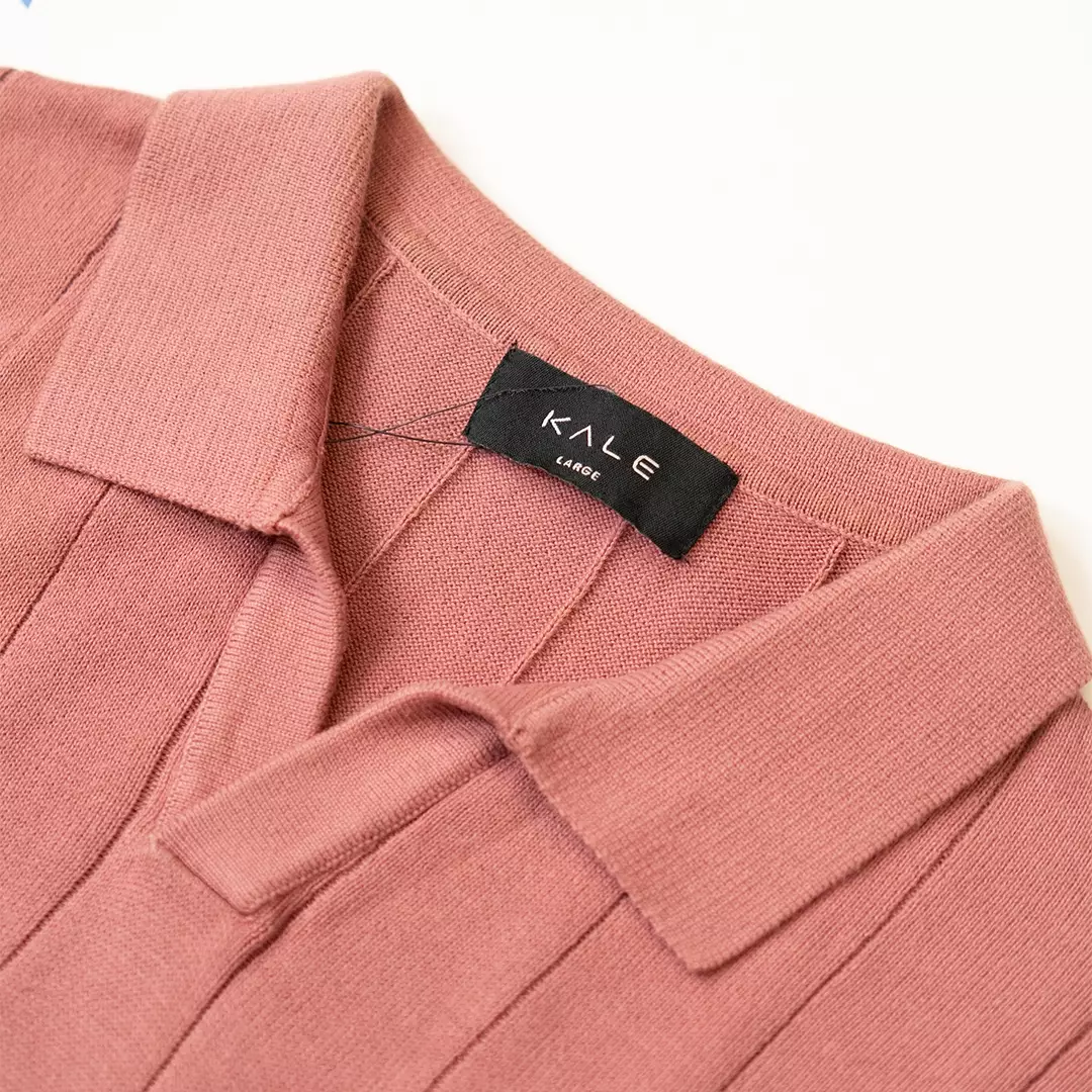 Kale Xander Dusty Pink / Polo Shirt rajut premium berbahan dasar cotton wool