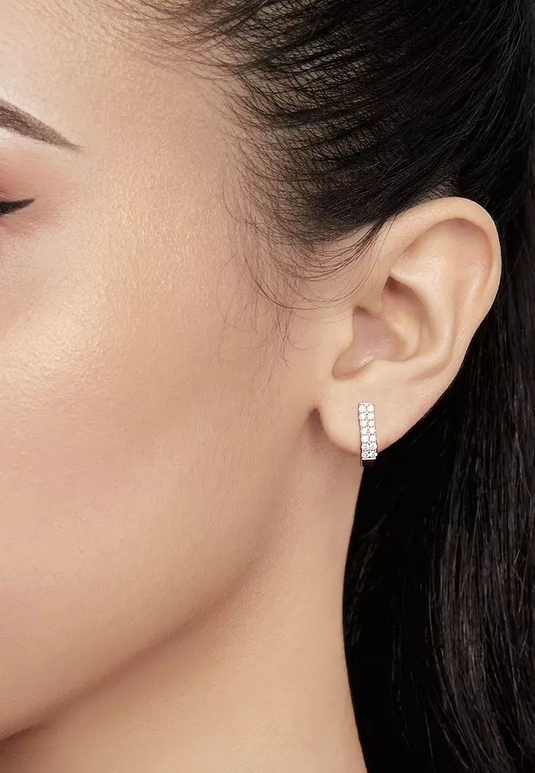 HABIB Double Row Hoop Diamond Earrings in 375/9K White Gold 45530