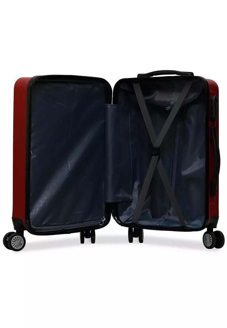 Carlton Tas Koper Unisex Size 20 Inch Suitcase 3 Digit Combination Lock Large Compartment Material Fiber ABS ORIGINAL - Red