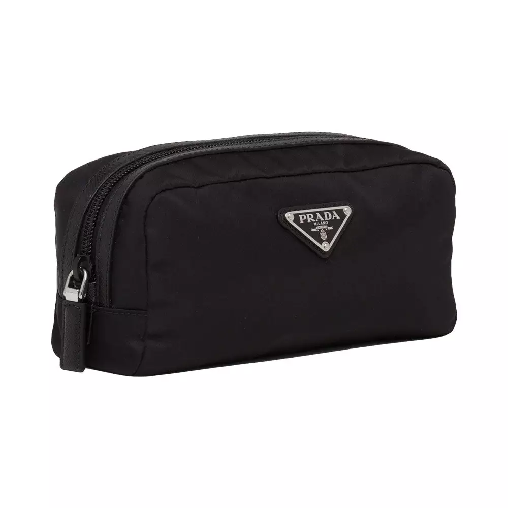 Jual Prada Prada ReNylon Saffiano Leather Toiletry Bag Black Original