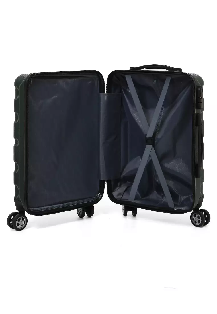 Carlton Koper Hardcase Unisex Size 20 Inch Tas Travel Combination Lock Large Compartment Material ABS+PVC Coated ORIGINAL - Green