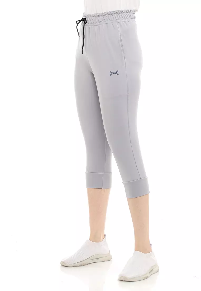 Jogger Pants Women 3/4 Length Grey